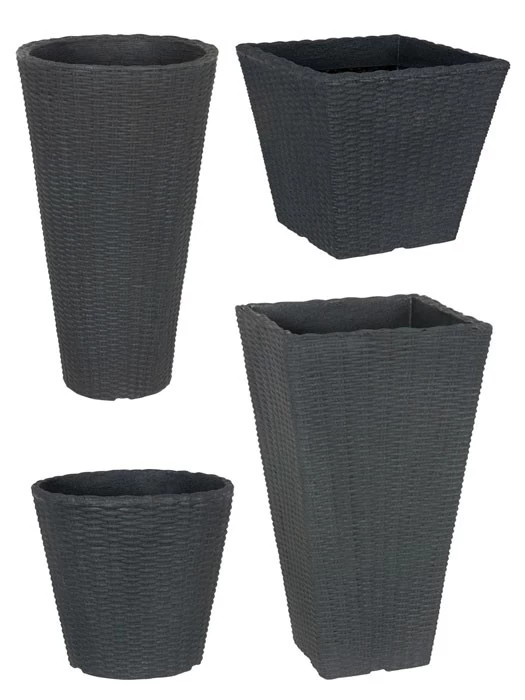 Pflanzkübel Geflecht-Dekor 4 Pflanzkübel Geflecht-Dekor – Bild 2